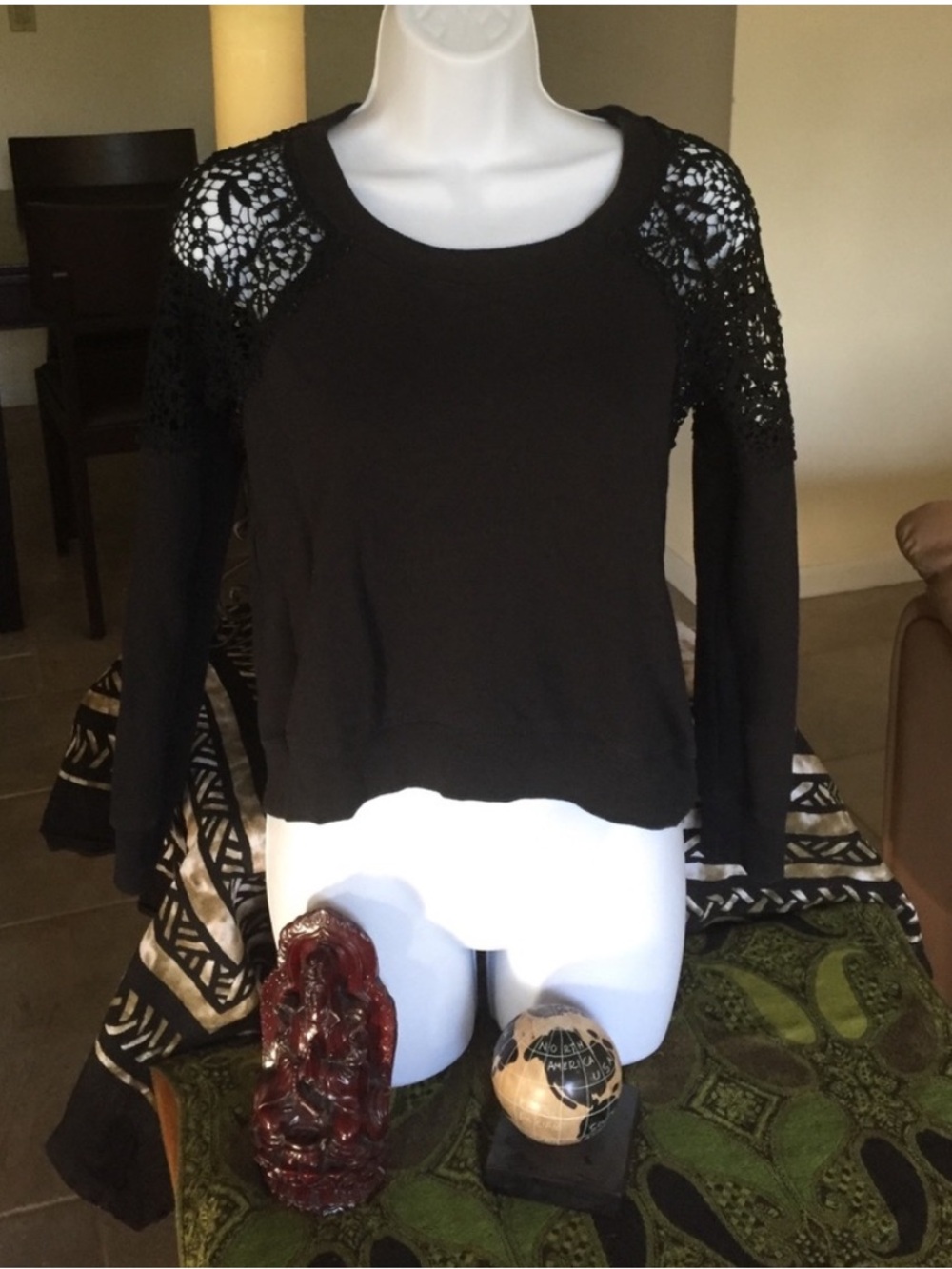 Sweater with Crochet Lace Detail